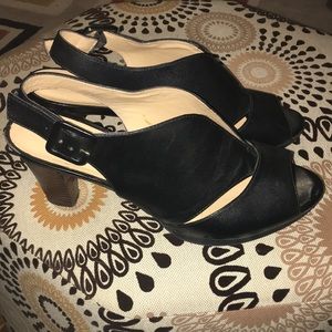Women’s 11WW 11 Extra Wide Black Leather Heels